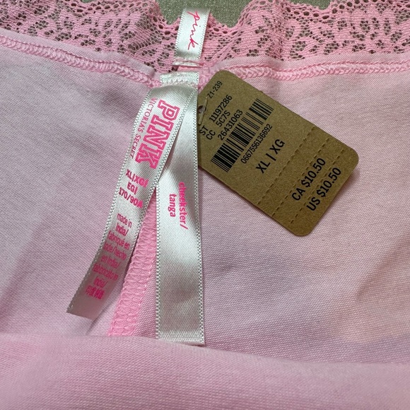 PINK Victoria Secret "LOVE YOU THE MOST" Lace Trim Cheeky Panty - Picture 6 of 6